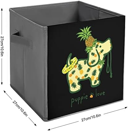 Ананас Куче Сгъваеми Кутии За Съхранение на Основите на Сгъваеми Тъканни Кубчета За Съхранение на Организаторът Кутии с Дръжки