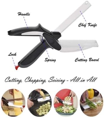 TVLAR Дробилки за храните Кухненски Ножици с дъска за дъска за Кухненски ножици Smart Кътър Хранителни Ножици