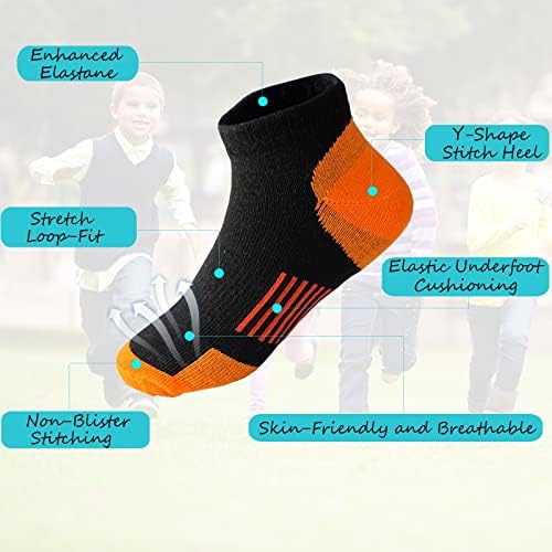 Tsmollyu/ 12 чифта детски чорапи с ниско деколте на полушубке, Чорапи за момчета 3-10 години, Памучни Спортни Чорапи за Щиколотке за Малко по-Големите деца