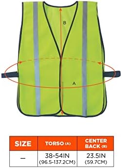 Ergodyne Safety 1-pack, Несертифицированный Стандартен Жилетка, Лайм, Един размер САЩ