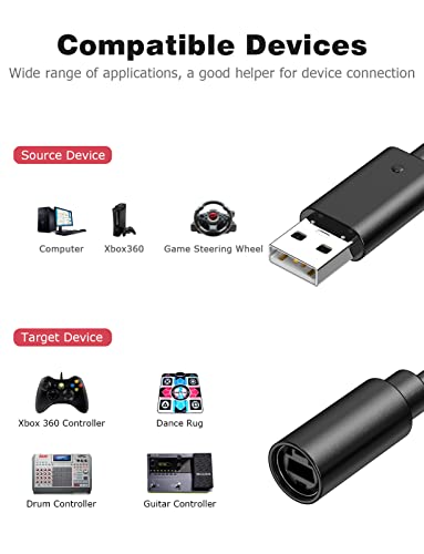 Разъемный кабел за Xbox Преносимото USB Ключ-контролер Mellbree, Разъемный Кабел-Адаптер за Xbox 360