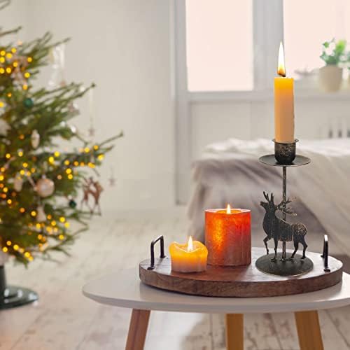 Коледен Свещник от Метална Чай Свещник Коледни Метални Чаени Свещници, Поставки за Свещи Коледно Дърво за Украса
