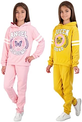 Комплект детски дрехи Star Sweet Ride Бътерфлай За момичета от 4 теми, Руното Hoody за активна почивка и Спортни Панталони