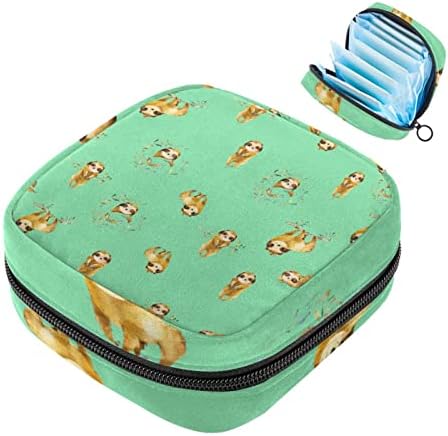 Ленивец със Зелена Чанта за Менструация, Чанта За Съхранение на Хигиенни Кърпички, Пътна Чанта за Събиране на Тампони, Дамски