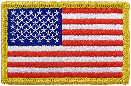 САЩ Тактическа нашивка с флага на сащ, кука и контур Изцяло бродирани Тагове морал (зелен и черен)
