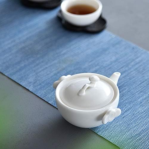 PDGJG Teapot - Керамичен чайник, Бял керамичен чай, Един чайник и две чаши Преносим чаено сервиза за пътуване, Чайник и чаена