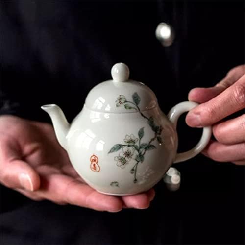 Дебел керамичен чайник с обем 150 мл, ръчно рисувани, саксия за цветя, бегониите с цедка, ретро-чайник (Цвят: A,