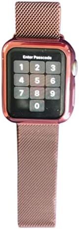 Взаимозаменяеми каишка за Apple Watch с линия, лента 38 mm с капак / кейсом, метална гривна, магнитна закопчалка, съвместим