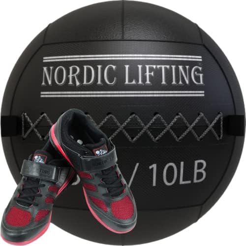 Nordic Lifting Wall Ball £ 10 в комплект с Обувки Venja Размер на 11.5 - Черен, Червен