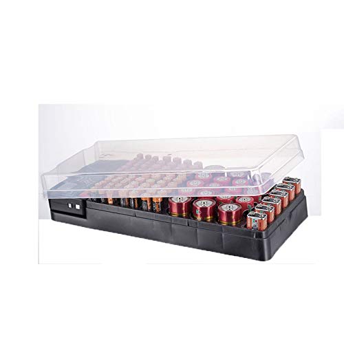 Anncus Battery Organizer Калъф за съхранение с Тестер Универсален Държач на Батерии за Съхранение на батерии АА ААА, C, D, 9V 1.5 V с кнопочными клетките - (Размер: S)
