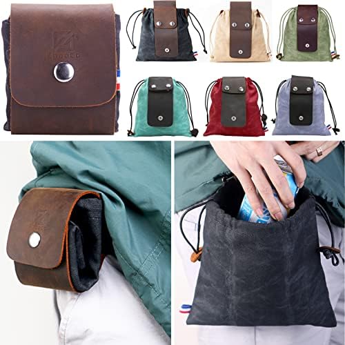 Вощеная Холщовая чанта за разходки, Сгъваема Кожена Поясная чанта от съвсем малък и пряжке, Многофункционална Чанта за съхранение