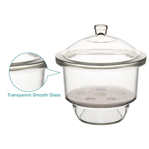стъклена Эксикатор stonylab, Лабораторни Эксикатор Borosilicate стъкло с дръжка капак и Порцеланови съда 9,4 инча