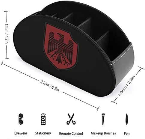 Немски Рицар Хералдически щит на Притежателя на дистанционното управление Кутия за писалки от изкуствена кожа дистанционно