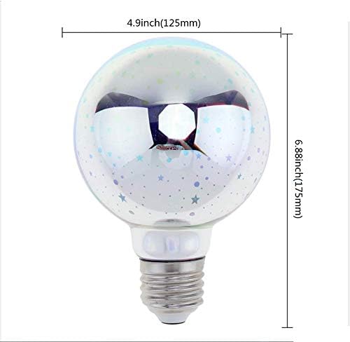 Lxcom Осветление, Фойерверки Led Крушка на Едисон Цветни 3D Стъкло Фойерверки Led Лампа E26/E27 7 W G125