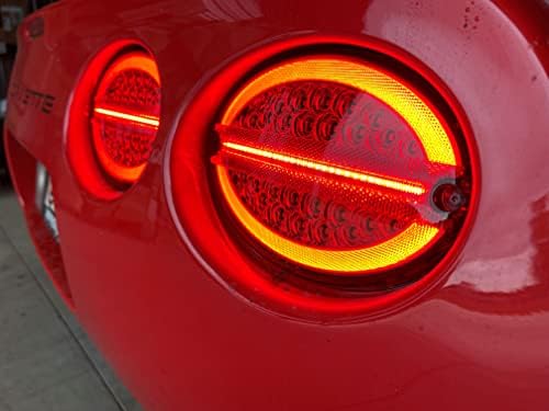 Задните светлини Vette 1997-2004 C5 Corvette с червена Леща G3, Лазерни и LED Задни Светлини с Гипервспышкой