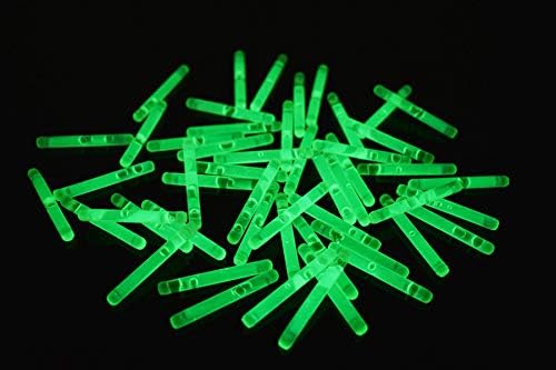 Мини-светещи пръчки DirectGlow 1,5 инча (зелени, количество 50 броя)