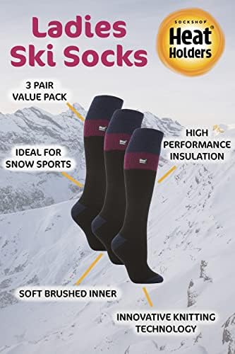 ТЕРМОДЕРЖАТЕЛИ 3 Двойки Многопакетных Женски Минерални Ски Чорапи с Височина до Коляното