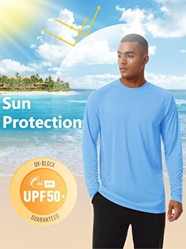 Мъжки солнцезащитная риза TACVASEN UPF 50 + и е С дълъг ръкав, Със защита от ултравиолетови лъчи, Лека Риза за