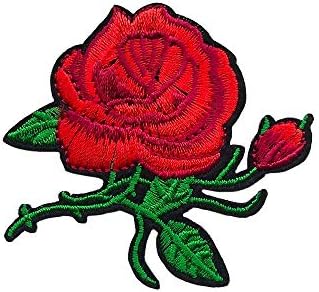 Qingxii Decorr Пъстри Цветя от Червени Рози Пришивание/Гали Бродирани Ленти Дрехи, Рокля, Шапка, Панталони, Обувки,