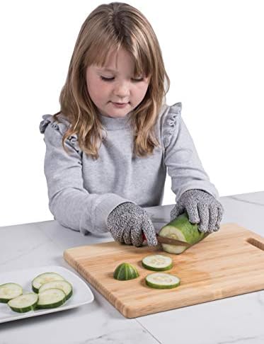Предпазни ръкавици за рязане, прибори за хранене-Про Мрежи Level-5, Детски размер, 1 чифт, подходящ за повечето бебешки