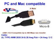 Кабел SuperEcable - 20771-1 M - USB2.0 A за да се свържете към конектора Micro USB2.0 B