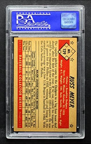 1953 Боуман 129 Ръс Майер Бруклин Доджърс (Бейзбол карта) PSA PSA 6.00 Доджърс