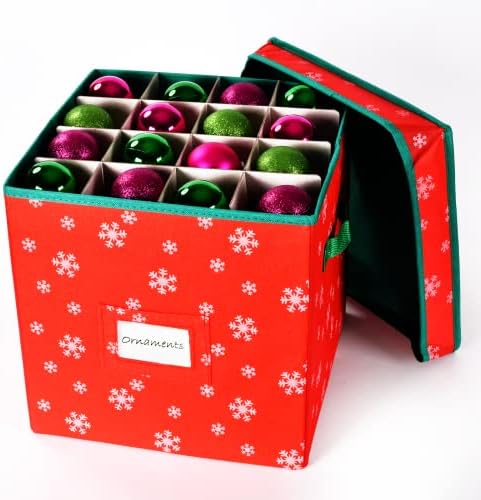 Кутия за съхранение на Коледна украса Juephe, Вмещающая 64 Коледни Топки, Коледни Сандъка с Разделители, Празнични Украси, Контейнери За Съхранение на Коледна украса (Ч