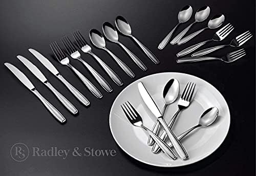 Прибори за хранене Radley & Stowe от 60 елементи, сребърни изделия от твърда неръждаема стомана + Сервировочный