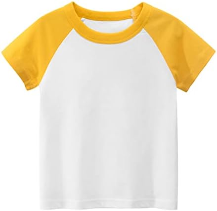 Терморубашка за момчета, от 5 години, За Децата, За малките Момчета И Момичета, Цветен Блок Бяла Тениска с кръгло Деколте
