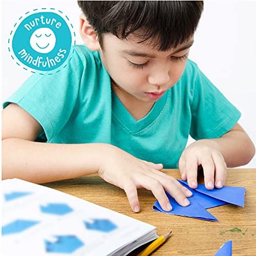 Отворете пакета Joy Оригами Activity, 150 листа хартия за оригами и 32-page книга за начинаещи, Многоцветен детски комплект за оригами премиум-клас, 80-граммовая хартия с разли