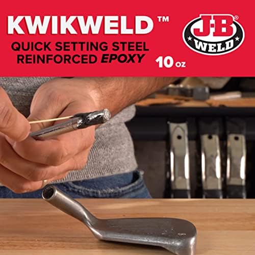 J-B Weld 8271 KwikWeld Професионален Размер, подсилени с епоксидна смола, Двойна опаковка - 10 мл. & WaterWeld, Втвърдяване