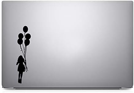 Момиче с балони Стикер за лаптоп, Кола Лаптоп 5.5 (черен)