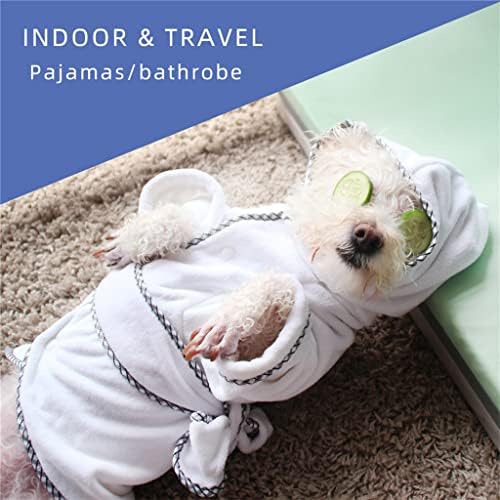 GSPORTFIS Халат за домашни кучета, Супер Впитывающая Бързосъхнеща яке за къпане на Кучета с Колан за Кучета, Пижами