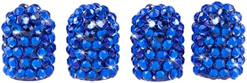 Модни Универсални Капачки за гуми с кристали на Кралския син цвят, Ръчно изработени, Изключително Вентил за