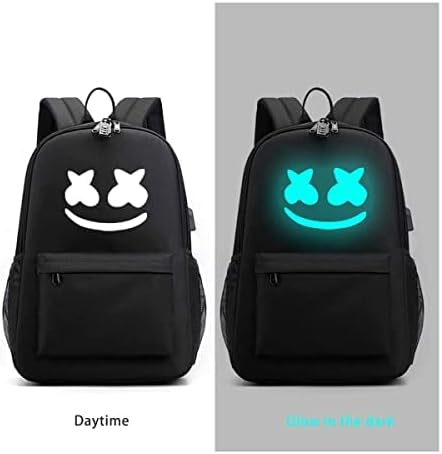 Светлинен Раница Smile с USB Порт за зарядно устройство и слушалки, Раница за лаптоп DJ Music, Подаръци за рожден