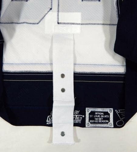 2001-02 Сейнт Луис Блус Джъстин Папино 26 Използвана в играта Бяла риза DP12118 - Използваните в играта тениски НХЛ