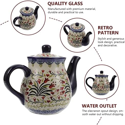 Филтър за кафе UPKOCH Турски Чайник Керамичен Чайник Порцеланов Чайник за чай: Керамични Цветя Кана от Костен Порцелан, Кана