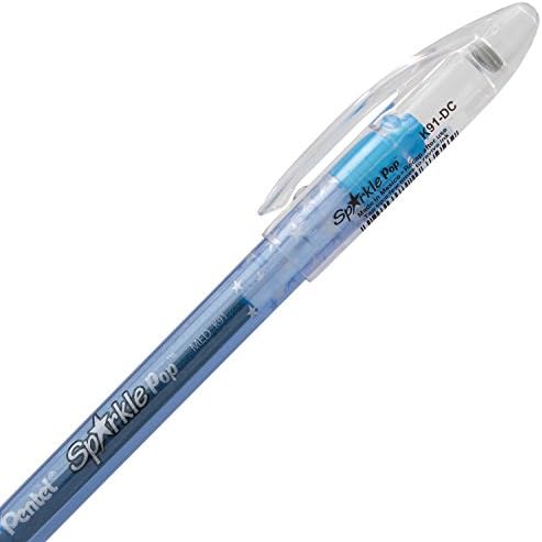 Гел химикалка Pentel Sparkle Pop Металик, Полужирная линия 1,0 мм, различни цветове, опаковка от 8 броя (K91BP8M) и Гел