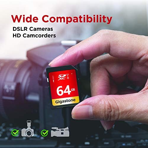 Gigastone 64 GB 5-Pack SD-карта UHS-I U1 Class 10 SDXC Карта с памет Висока скорост на видео във формат Full HD Цифров Фотоапарат