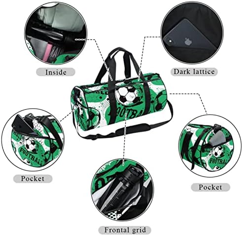 MaMacool Футболен Зелена Топка Спортна Чанта За Носене През Рамо Холщовая Пътна Чанта за Фитнес, Танци, Пътуване Weekender