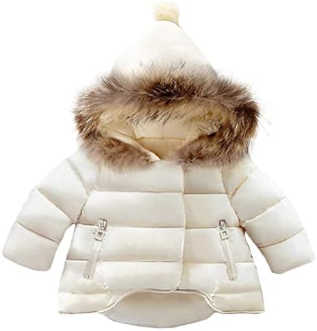 RUOGU/Зимата на топло яке с качулка за малки момичета и момчета, Детска Мека Кожа яка, Пуховик с качулка, Ветрозащитный