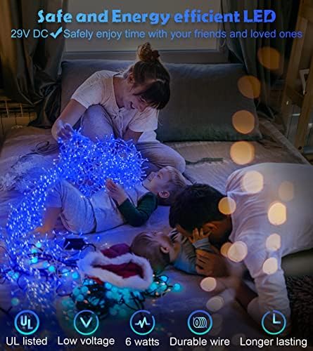 BPAZVUH 438ft 1200 led удължен лампа-венец (синьо) 66ft 611 led лампа-Icicle с 141 капка, Декоративни осветителни Тела за