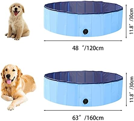 Arnezou Сгъваем Басейн за кучета - Голяма Сгъваема вана за Къпане на Кучета, Котки, Преносим Детски басейн, Закрит плувен