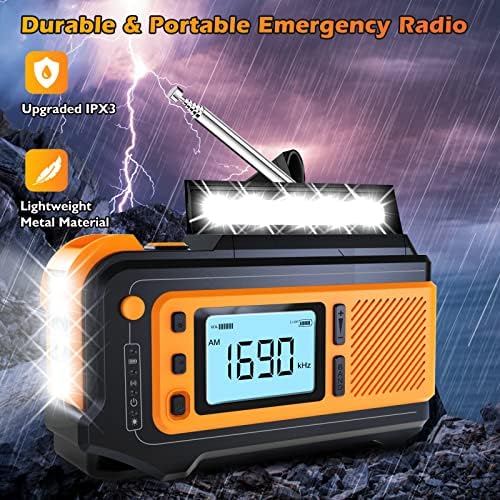 5000 mah Disaster Погодное Слънчево радио: Missonchoo Ръкохватка AM/ FM/ NOAA Радио Сигнал 4 Начина на Хранене с фенерче | Зарядно устройство за мобилен телефон| SOS Аларма за Оцеляване