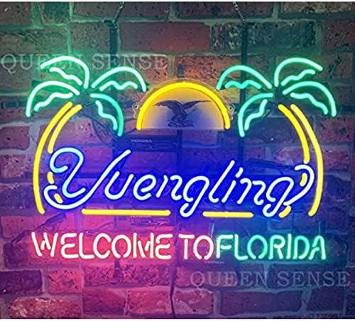 Prouten 24inx20in Yuengling Добре дошли във Флорида Неонова Светлинна Табела Бира на бара Ръчно изработени