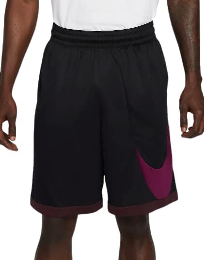 Мъжки баскетболни шорти Nike Dri-FIT, Черни / Бордо, Размер M