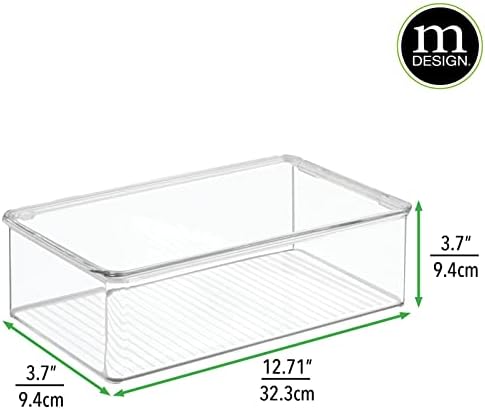 mDesign Пластмасови Кухненски Съдове-организаторите за съхранение в Килера и хладилника с Панти капак за Рафтове или Шкафове