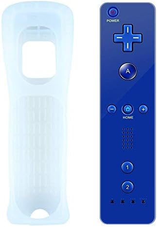 Дистанционно управление на Wii, Разменени дистанционно управление на игрите Wii със Силиконов калъф и каишка за китката за Wii и Wii U (Тъмно Синьо)