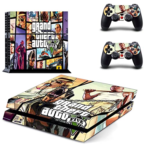 За PS4 SLIM - Играта Grand GTA Theft And Auto Стикер на кожата PS4 или PS5 За конзолата PlayStation 4 или 5 и контролери Vinyl