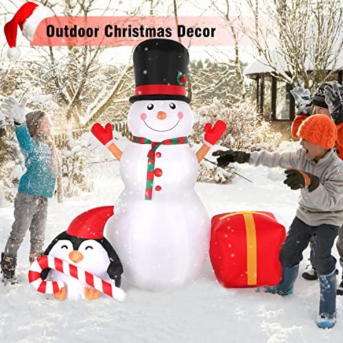 SOLEDI 6 фута Коледен Надуваем Снежен човек, Коледни Декорации за Двор, Коледни Декорации за двор на открито, Вградени Ярки led
